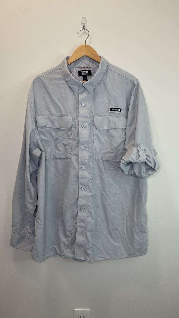 Alaskan Hardgear Vented Roll Tab Fishing Shirt Duluth Trading Gray Men 2XL Tall